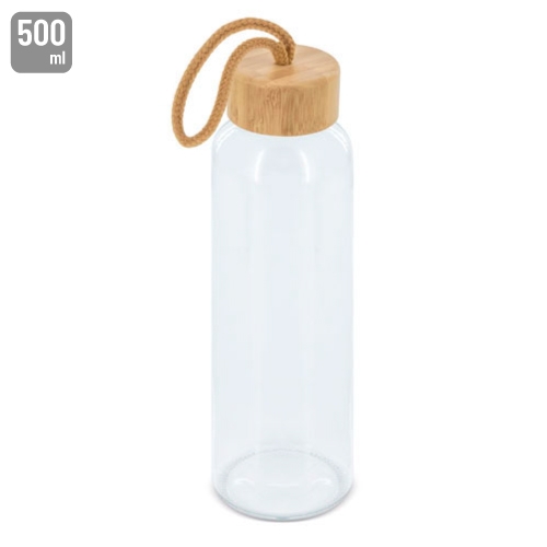 BOTELLA CRISTAL TAPON BAMBU "BLIS", referencia 10920