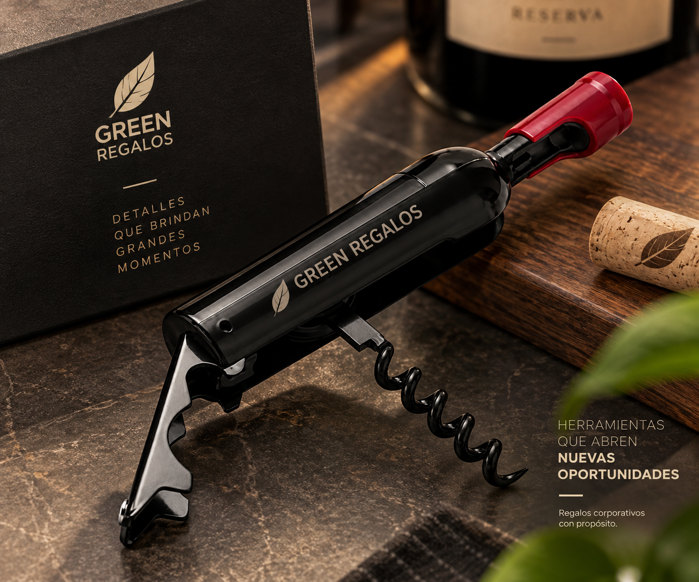 Sacacorchos personalizado con Green Regalos